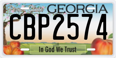 GA license plate CBP2574