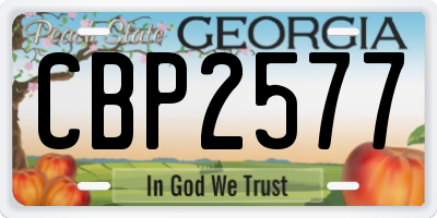 GA license plate CBP2577