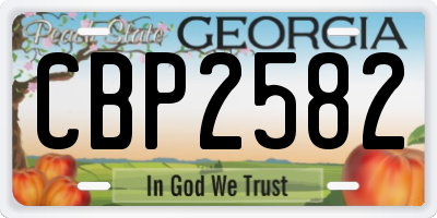 GA license plate CBP2582