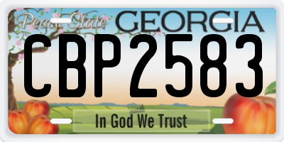 GA license plate CBP2583