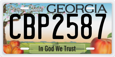 GA license plate CBP2587