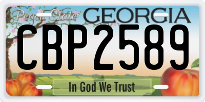 GA license plate CBP2589