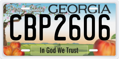 GA license plate CBP2606