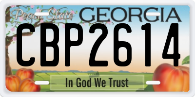 GA license plate CBP2614