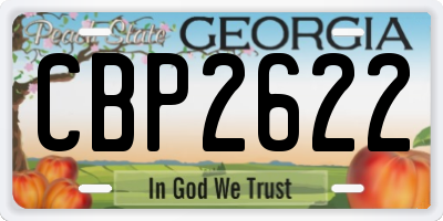 GA license plate CBP2622