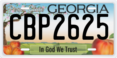 GA license plate CBP2625