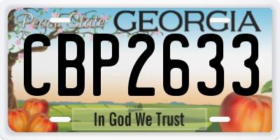 GA license plate CBP2633