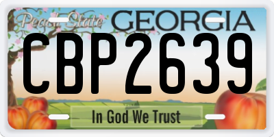 GA license plate CBP2639