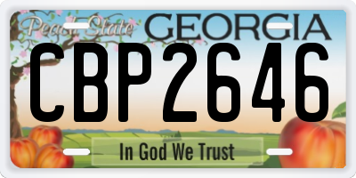 GA license plate CBP2646