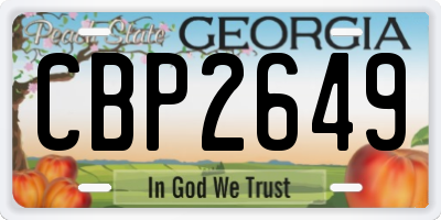 GA license plate CBP2649