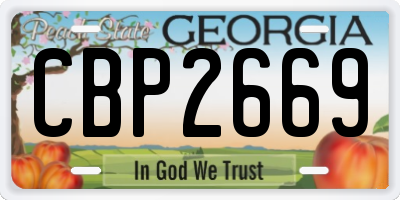 GA license plate CBP2669