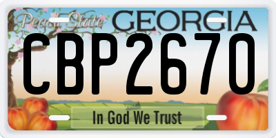 GA license plate CBP2670