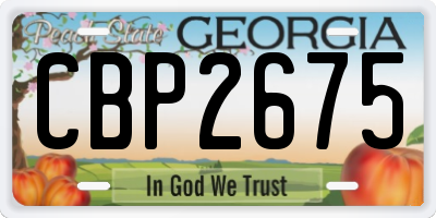 GA license plate CBP2675