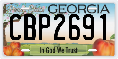 GA license plate CBP2691