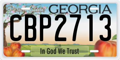 GA license plate CBP2713