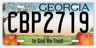 GA license plate CBP2719