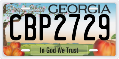 GA license plate CBP2729