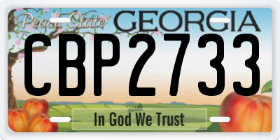 GA license plate CBP2733