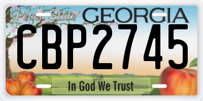 GA license plate CBP2745