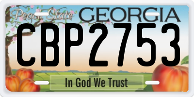 GA license plate CBP2753