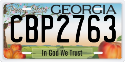 GA license plate CBP2763