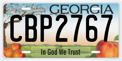GA license plate CBP2767