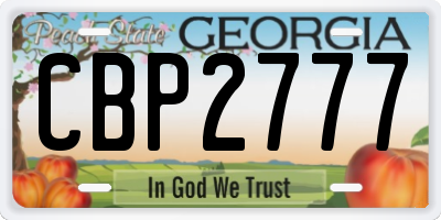 GA license plate CBP2777