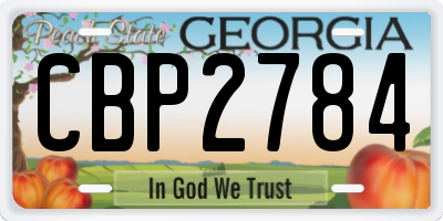 GA license plate CBP2784