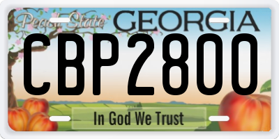 GA license plate CBP2800