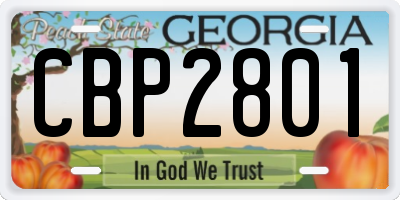 GA license plate CBP2801