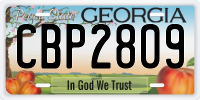 GA license plate CBP2809