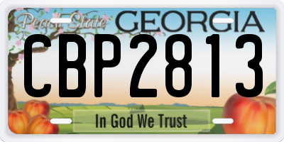 GA license plate CBP2813