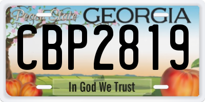 GA license plate CBP2819
