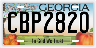 GA license plate CBP2820