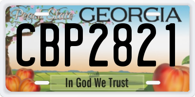 GA license plate CBP2821