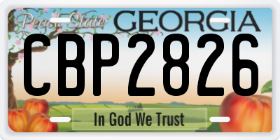 GA license plate CBP2826