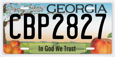 GA license plate CBP2827