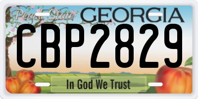 GA license plate CBP2829