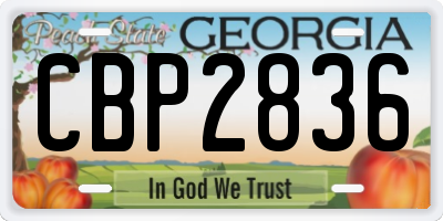 GA license plate CBP2836