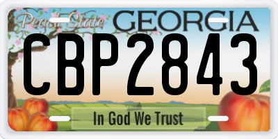 GA license plate CBP2843