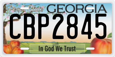 GA license plate CBP2845