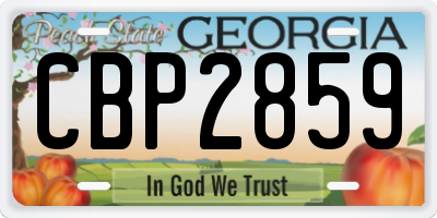GA license plate CBP2859
