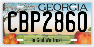 GA license plate CBP2860