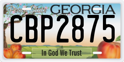 GA license plate CBP2875