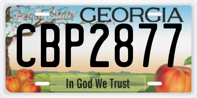 GA license plate CBP2877