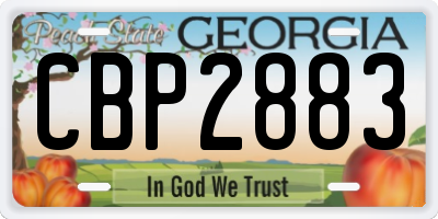 GA license plate CBP2883