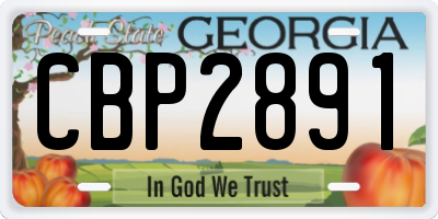 GA license plate CBP2891