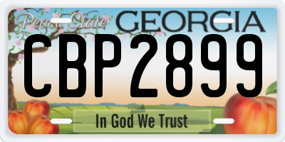 GA license plate CBP2899
