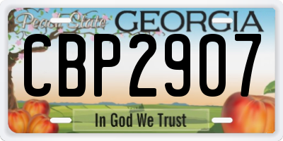 GA license plate CBP2907