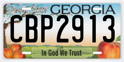 GA license plate CBP2913